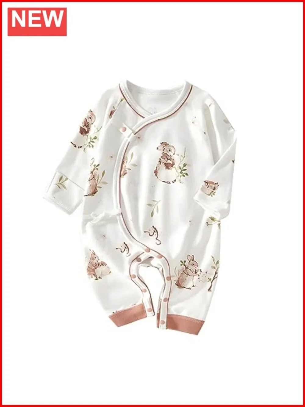 Organic Cotton Unisex Newborn Sleepers Footies Rompers 0-3M